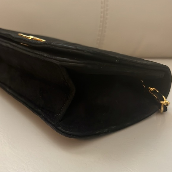 Vintage Chanel Mini Flap Black Suede 24k GP - Picture 5 of 9